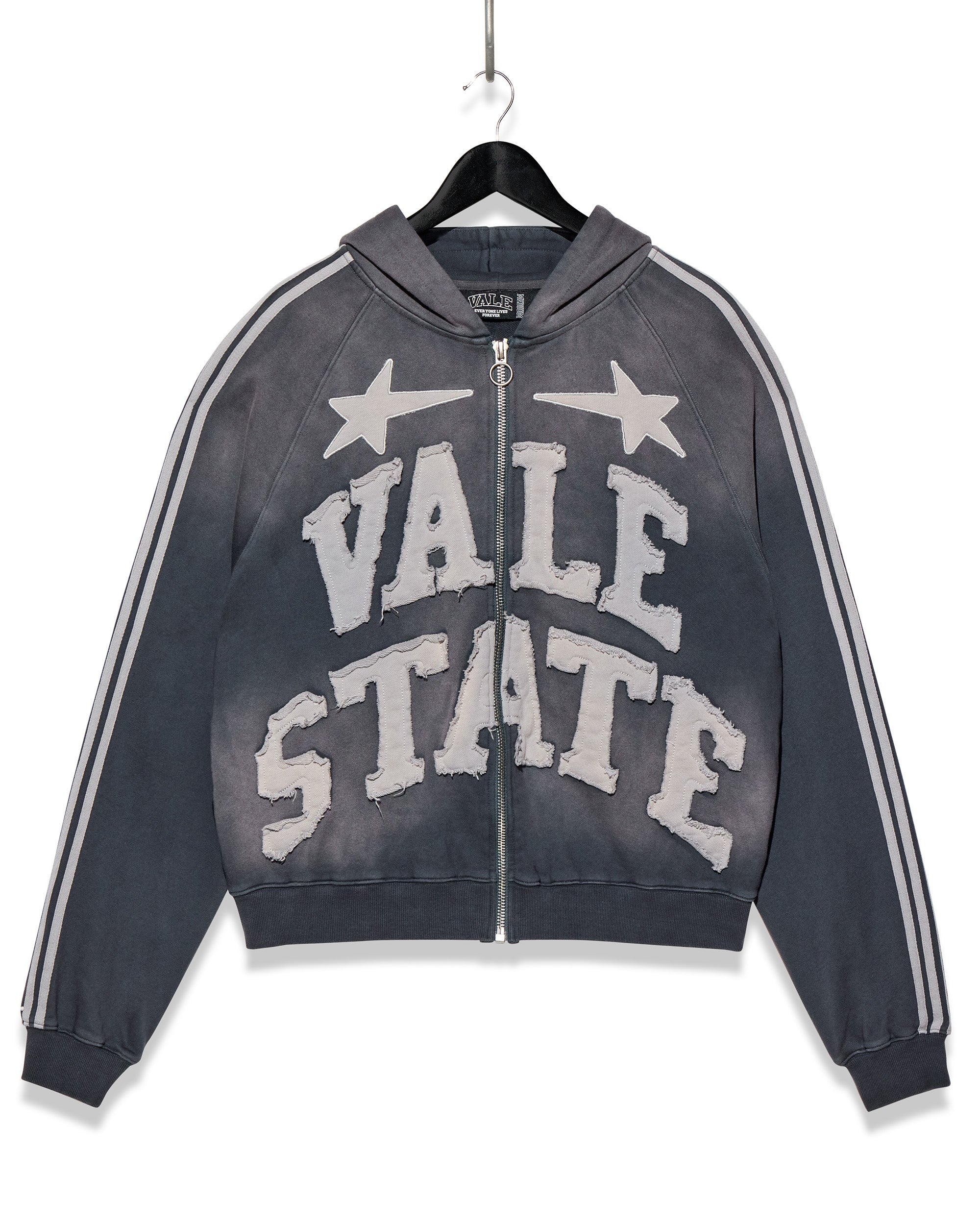 CHARCOAL VALE STATE TRACK ZIP UP HOODIE