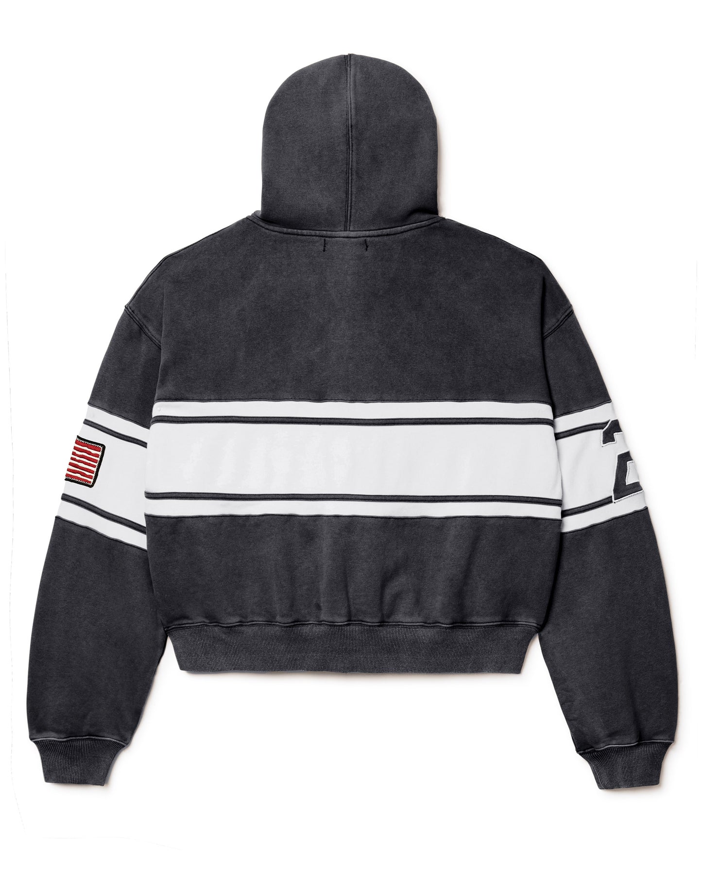 BLACK CURSIVE ZIP UP HOODIE