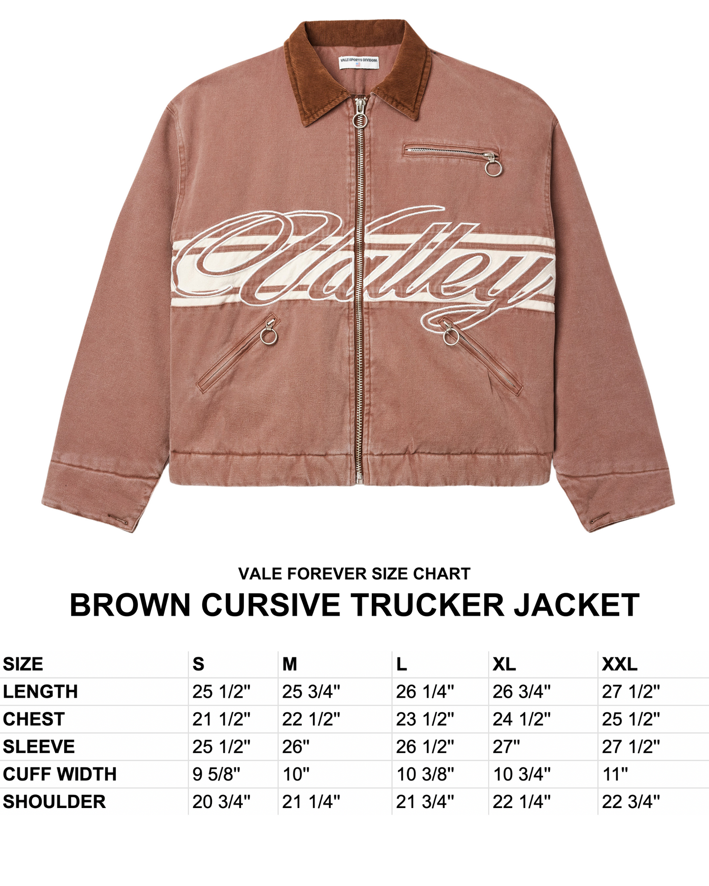 BROWN CURSIVE TRUCKER JACKET