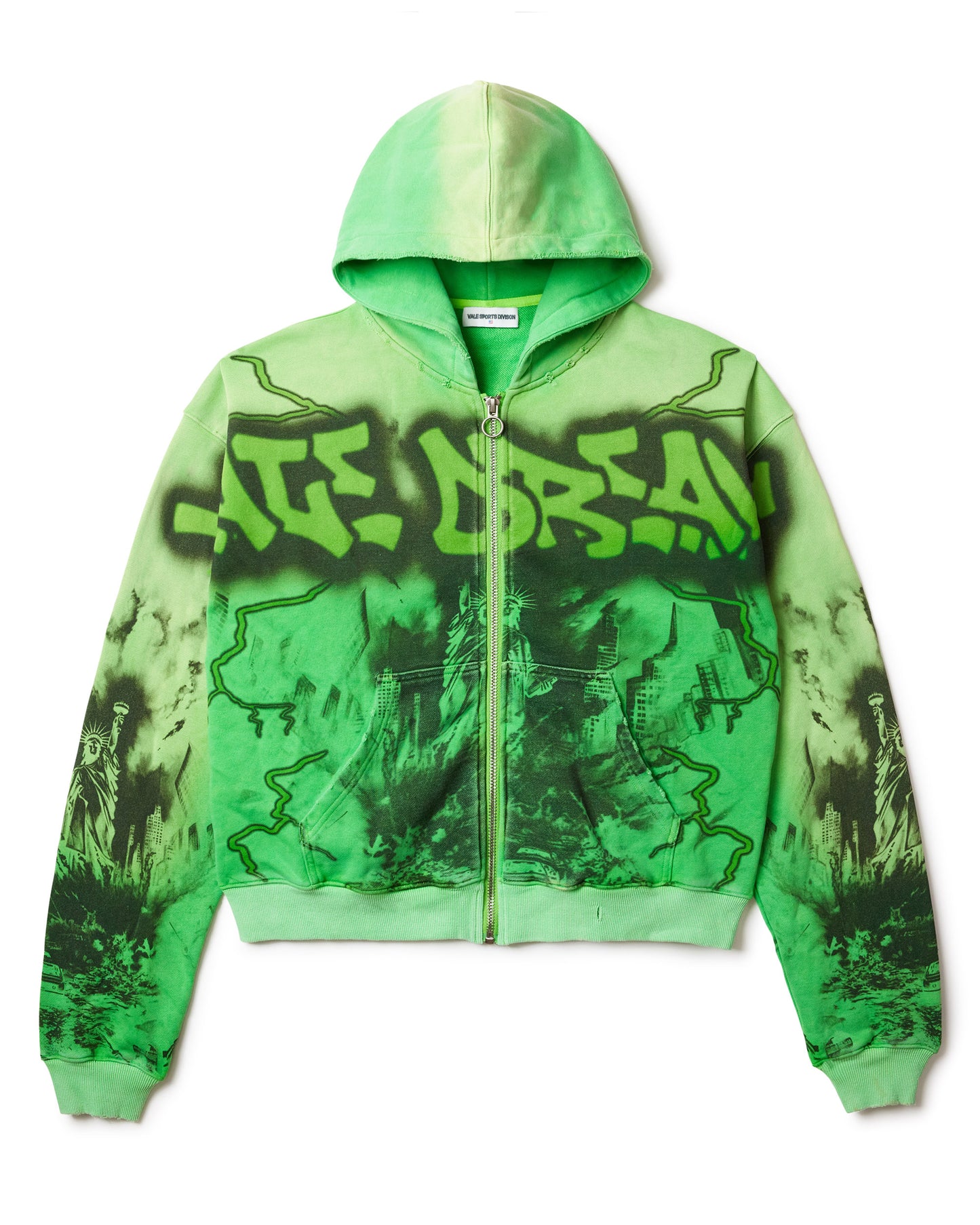 GREEN NIGHTMARE ZIP UP HOODIE